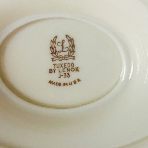 Lenox Tuxedo J-33 Gravy Boat with Attached Saucer, Vintage - Picture 7 of 9